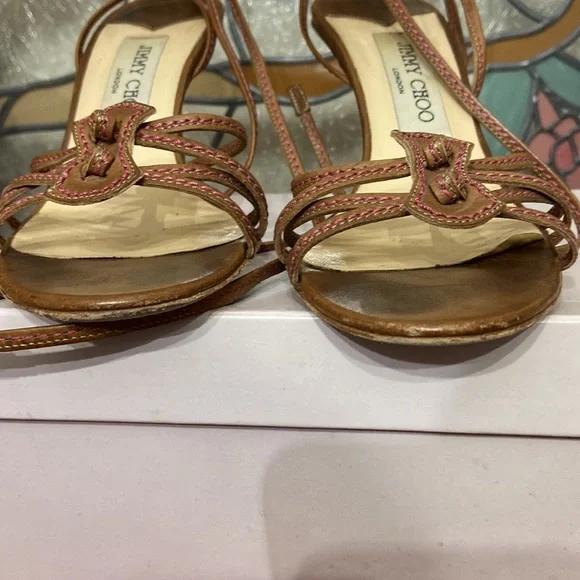 Jimmy Choo Boyce Strappy Sandals Heels Size 37 - Picture 13 of 16